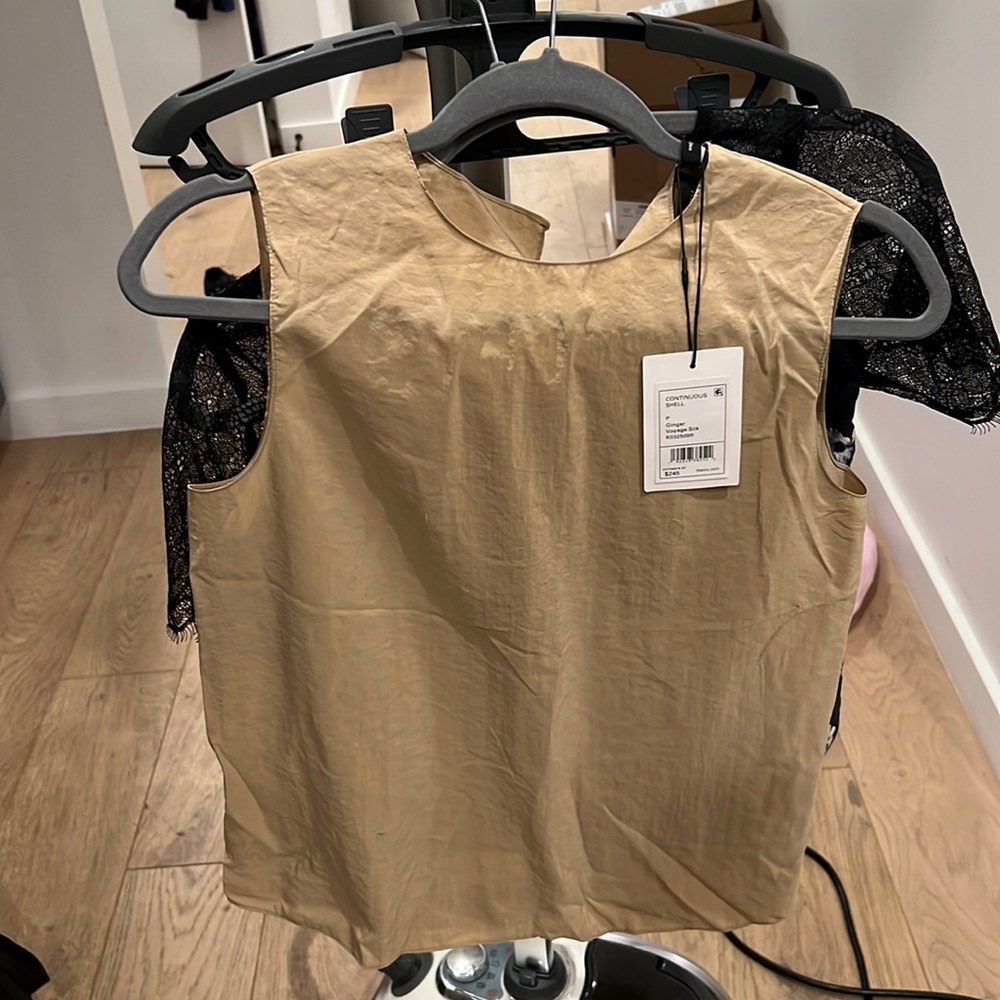 Theory continuous shell voyage silk color ginger NWT